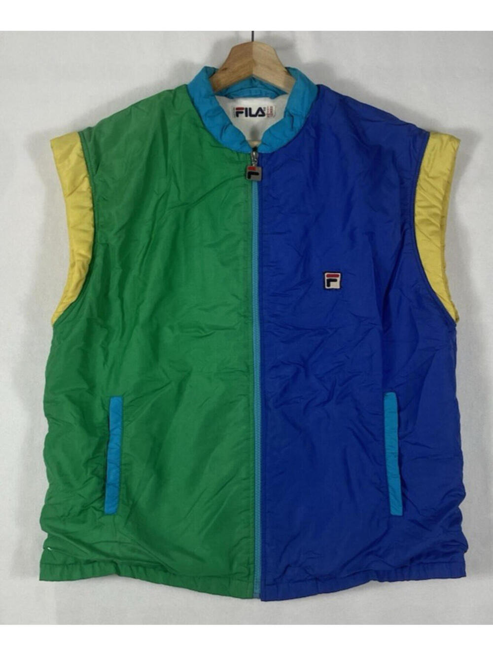 Vintage Fila Made in Italy Nylon Vest Multicolour Sz M